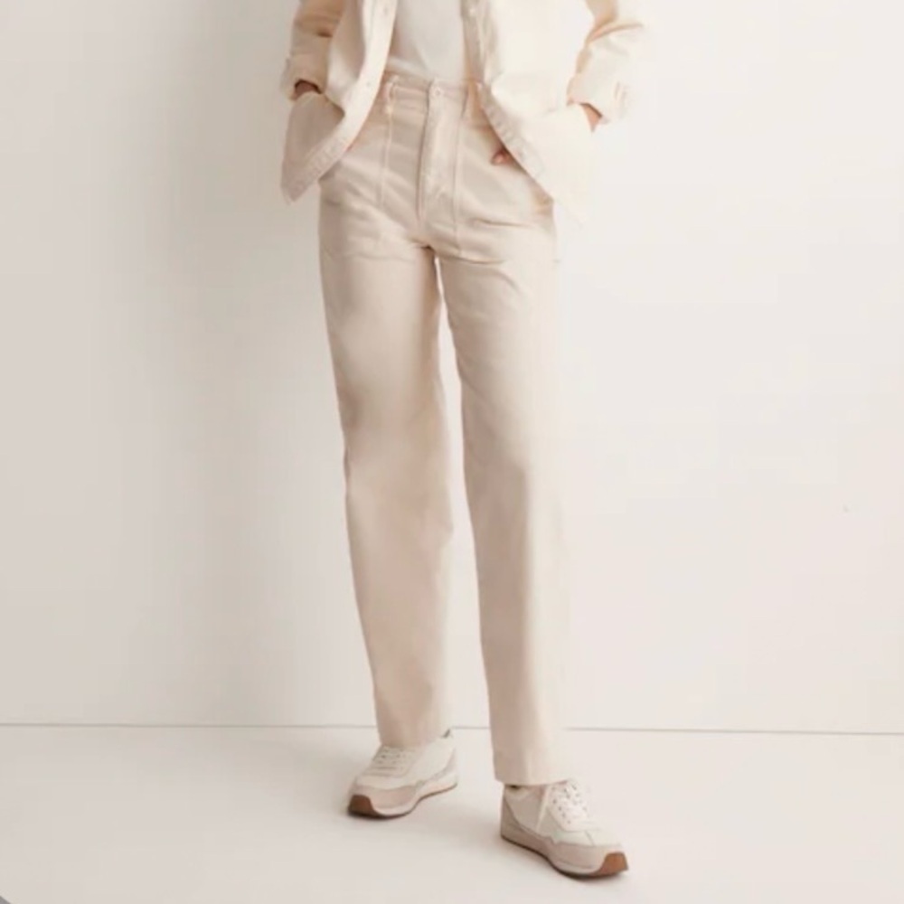 Madewell Perfect Vintage Wide Leg Utility Pant Garment Dyed Vintage Linen 28